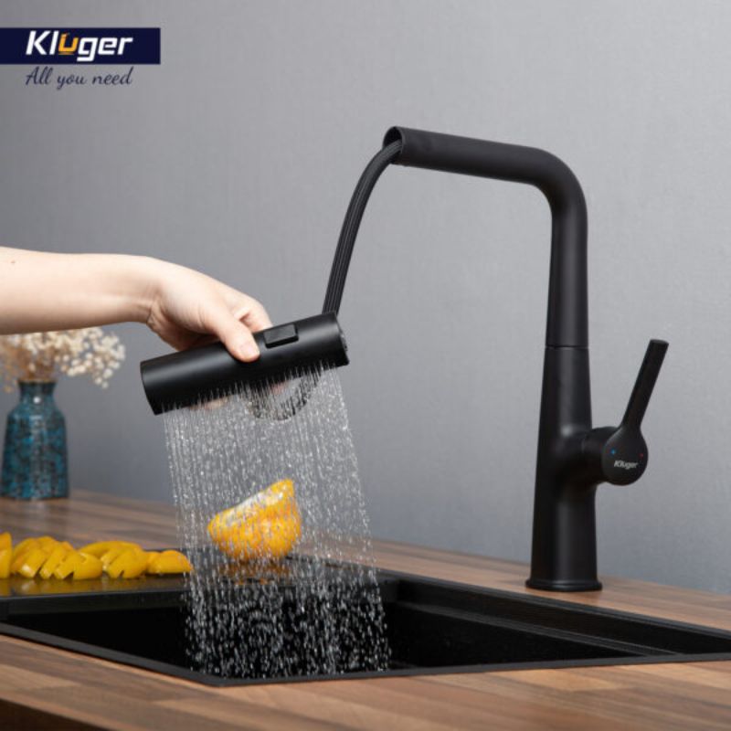 Vòi rửa bát nóng lạnh Kluger KLF0018B có dây rút 5 Hình ảnh vòi rửa bát nóng lạnh Kluger KLF0018B có dây rút