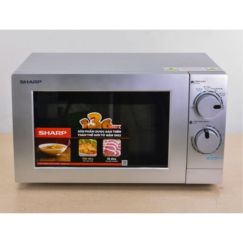 Lò vi sóng mini 20L Sharp R-207VN-SL 3 Lò vi sóng mini 20L Sharp R-207VN-SL