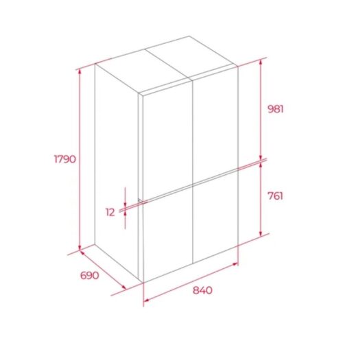 Tủ lạnh 4 cánh side by side 487 lít Teka MAESTRO RMF 74830 DSS 113430041 9 Kích thước tủ lạnh 4 cánh side by side 487 lít Teka MAESTRO RMF 74830 DSS 113430041