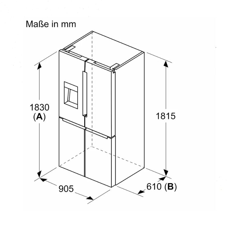 Tủ lạnh 4 cánh 574 lít Bosch KFI96AXEA 6 Kích thước tủ lạnh 4 cánh 574 lít Bosch KFI96AXEA