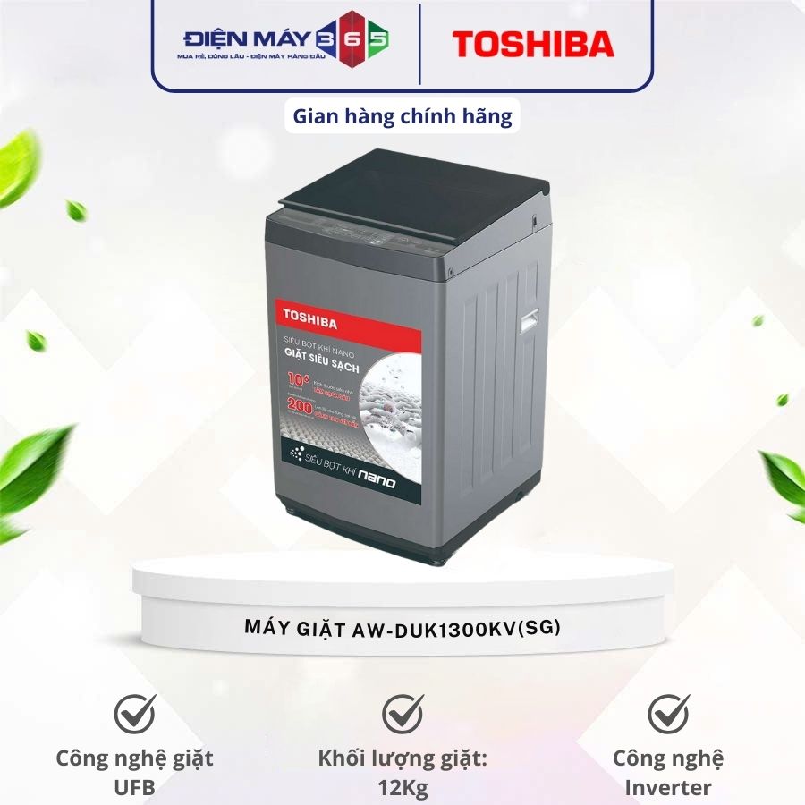 Máy Giặt Toshiba Inverter 12 Kg AW-DUK1300KV(SG) cửa trên 3 Máy Giặt Toshiba Inverter 12 Kg AW-DUK1300KV(SG) cửa trên