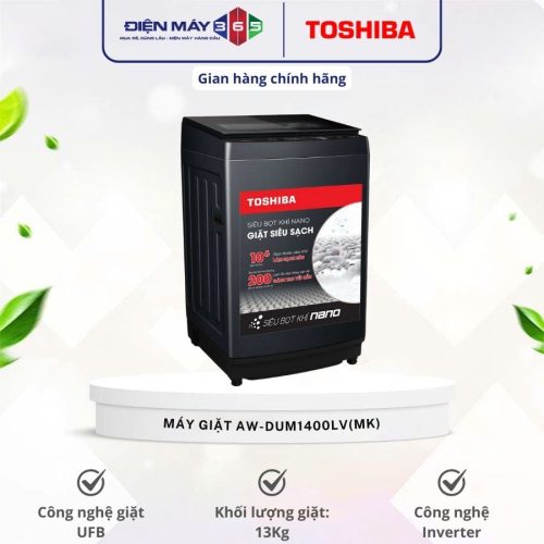 Máy Giặt Toshiba Inverter 13 Kg AW-DUM1400LV (MK) cửa trên
