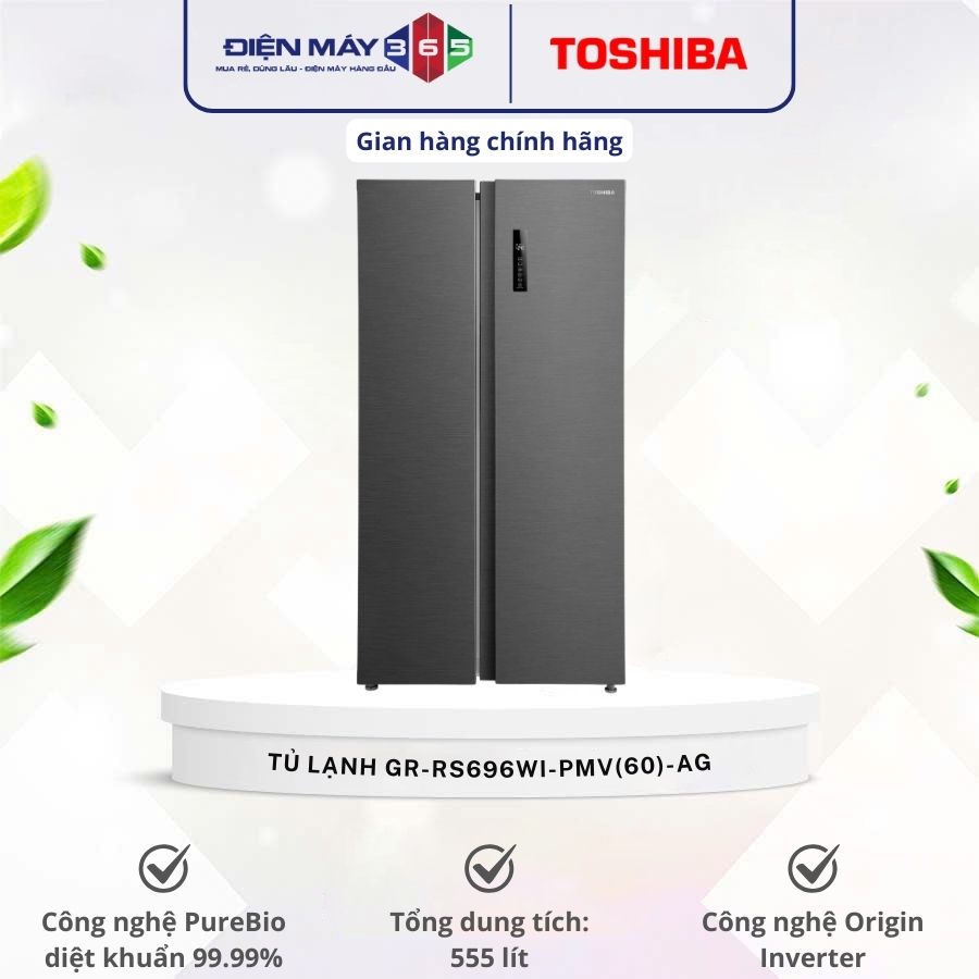 Tủ Lạnh 2 cánh side by side Inverter 555 Lít Toshiba GR-RS696WI-PMV(60)-AG 3 Tủ Lạnh 2 cánh side by side Inverter 555 Lít Toshiba GR-RS696WI-PMV(60)-AG