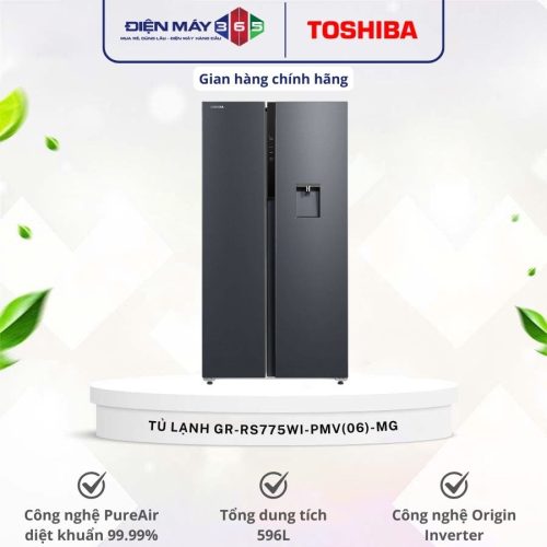 Tủ Lạnh 2 cánh side by side Inverter 596 Lít Toshiba GR-RS775WI-PMV(06)-MG