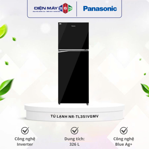 Tủ Lạnh 2 cánh Inverter 326 Lít Panasonic NR-TL351VGMV