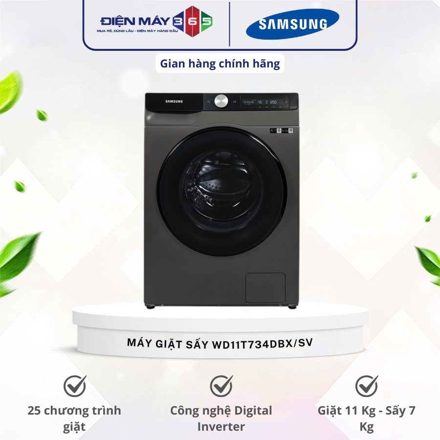 Máy Giặt Sấy Samsung Inverter AI Giặt 11 Kg - Sấy 7 Kg WD11T734DBX/SV 3 Máy Giặt Sấy Samsung Inverter AI Giặt 11 Kg - Sấy 7 Kg WD11T734DBX/SV