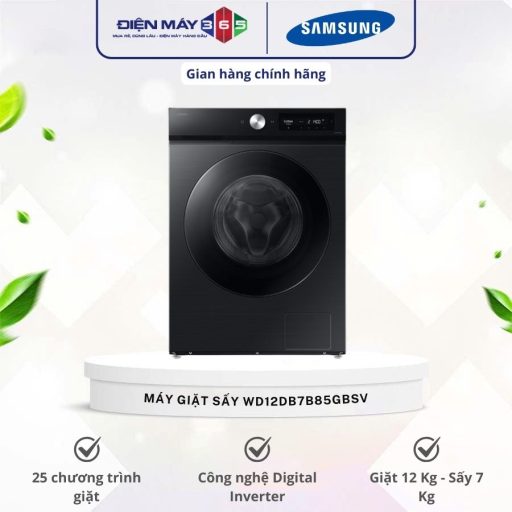 Máy Giặt Sấy Samsung Inverter Giặt 12 kg - Sấy 7 kg WD12DB7B85GBSV 10 WD12DB7B85GBSV