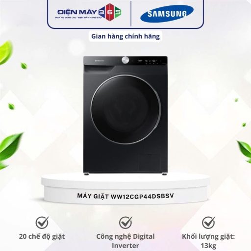 Máy Giặt Samsung AI EcoBubble Inverter 12 kg WW12CGP44DSBSV cửa trước 10 WW12CGP44DSBSV