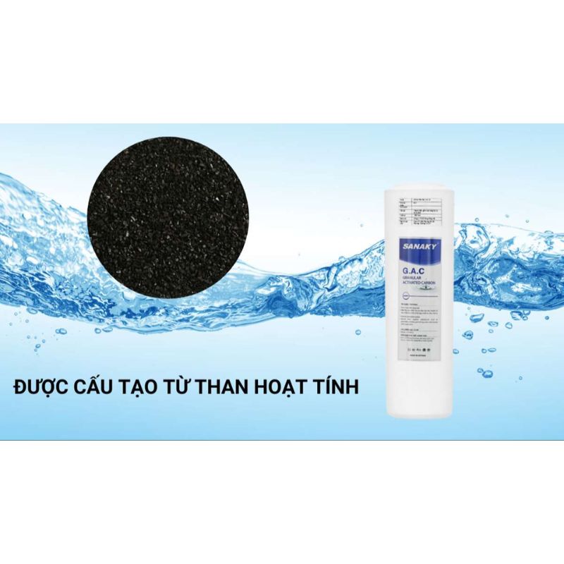Lõi lọc nước Sanaky số 2 GAC Than hoạt tính 4 Ảnh lõi lọc nước Sanaky số 2 GAC Than hoạt tính
