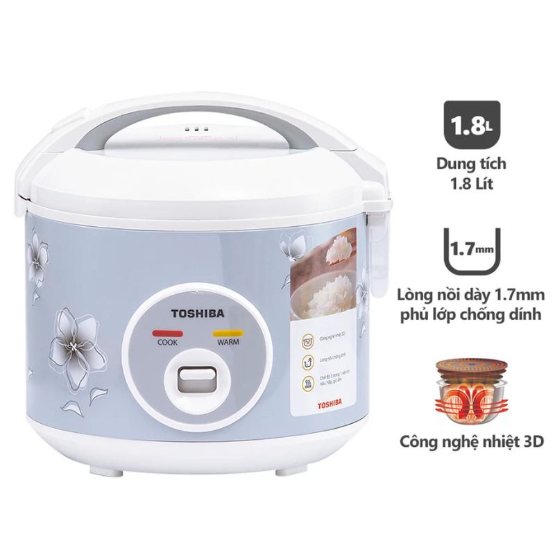 Nồi cơm điện Toshiba 1.8 lít RC-18JFM(H)VN 4 Ảnh nồi cơm điện Toshiba 1.8 lít RC-18JFM(H)VN