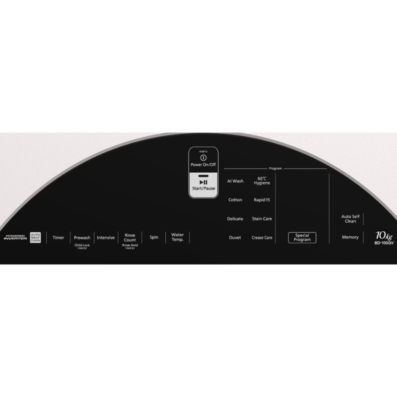Máy Giặt Hitachi Inverter 10 Kg BD-100GV WH cửa trước 4 Bảng điều khiển máy Giặt Hitachi Inverter 10 Kg BD-100GV WH cửa trước