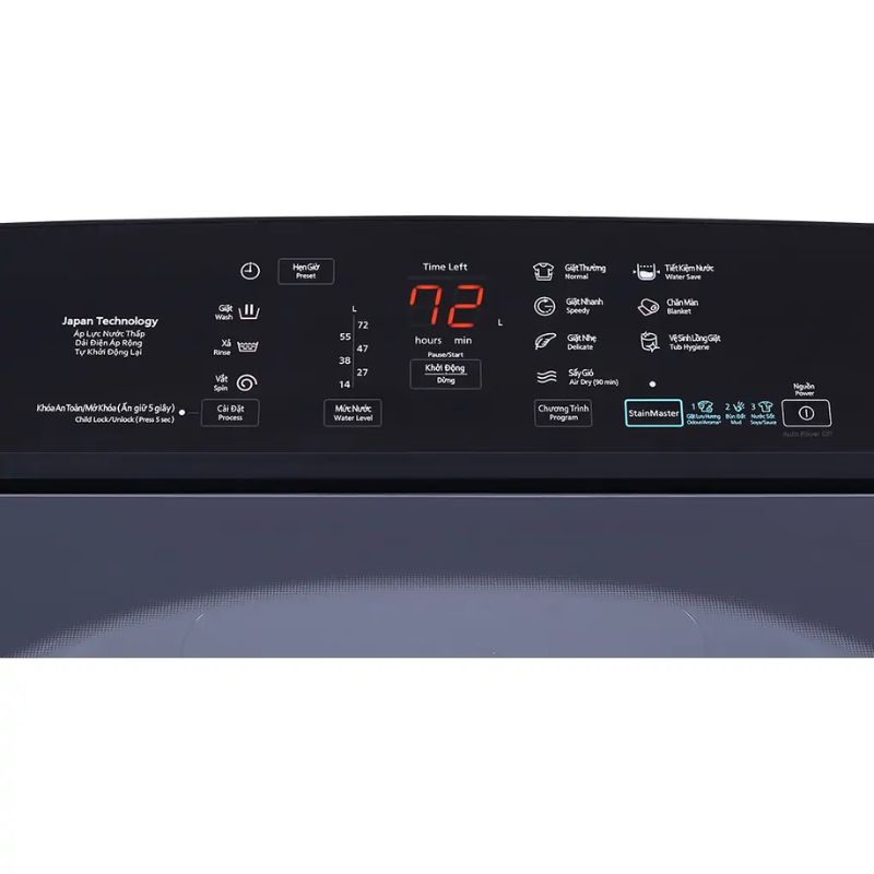 Máy Giặt Panasonic 10 Kg NA-F100A9BRV cửa trên 5 Bảng điều khiển máy Giặt Panasonic 10 Kg NA-F100A9BRV cửa trên