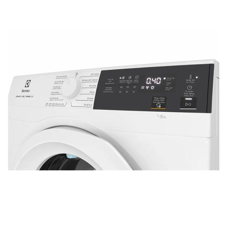 Máy Sấy Thông Hơi Electrolux 9 Kg EDS904H3WC 4 Bảng điều khiển máy Sấy Thông Hơi Electrolux 9 Kg EDS904H3WC
