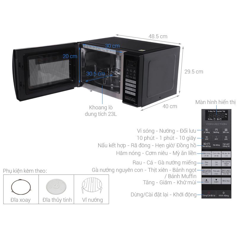 Lò vi sóng Panasonic NN-CT36HBYUE 23 lít 5 Lò vi sóng Panasonic NN-CT36HBYUE 23 lít - Ảnh 3