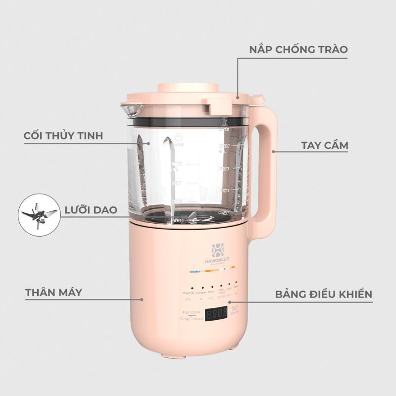 Máy làm sữa hạt Hawonkoo SMH-120-PK 5 Chi tiết máy làm sữa hạt Hawonkoo SMH-120-PK