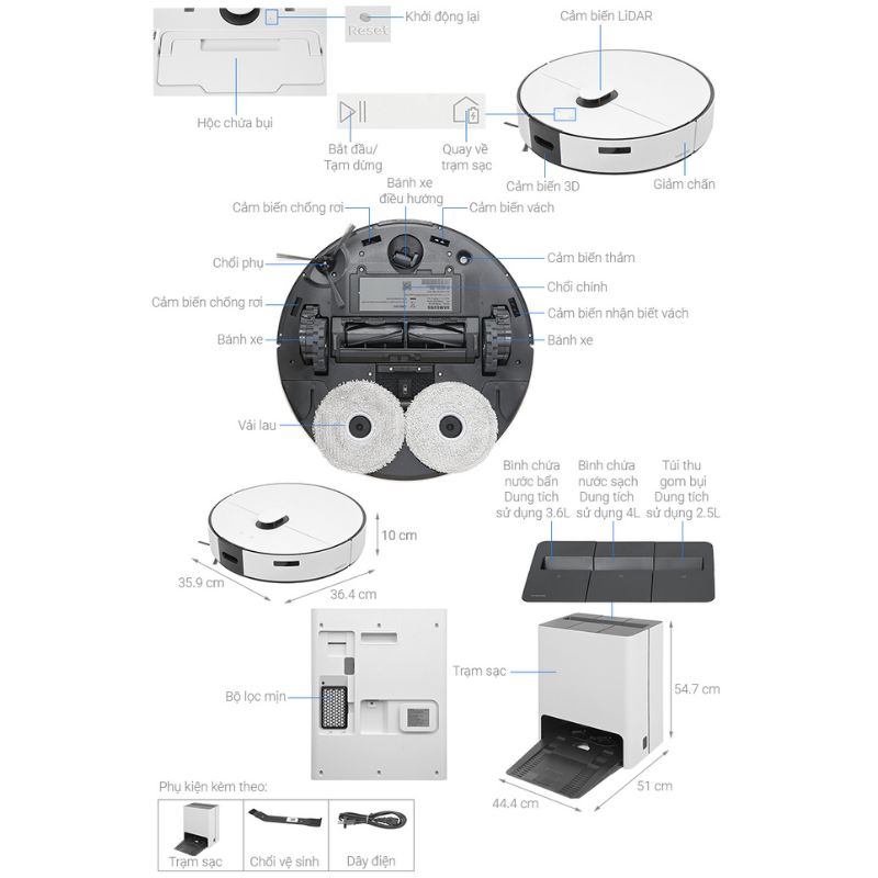 Robot hút bụi Samsung VR7MD96514G/SV 5 Chi tiết robot hút bụi Samsung VR7MD96514G/SV