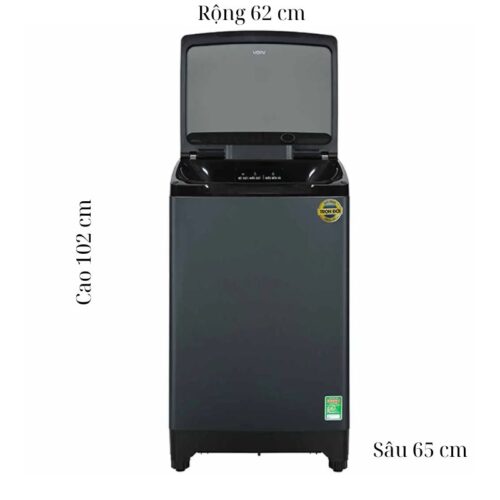 Máy Giặt Aqua Inverter 11 Kg AQW-DR110JT.BK cửa trên 9 Kích thước máy Giặt Aqua Inverter 11 Kg AQW-DR110JT.BK cửa trên