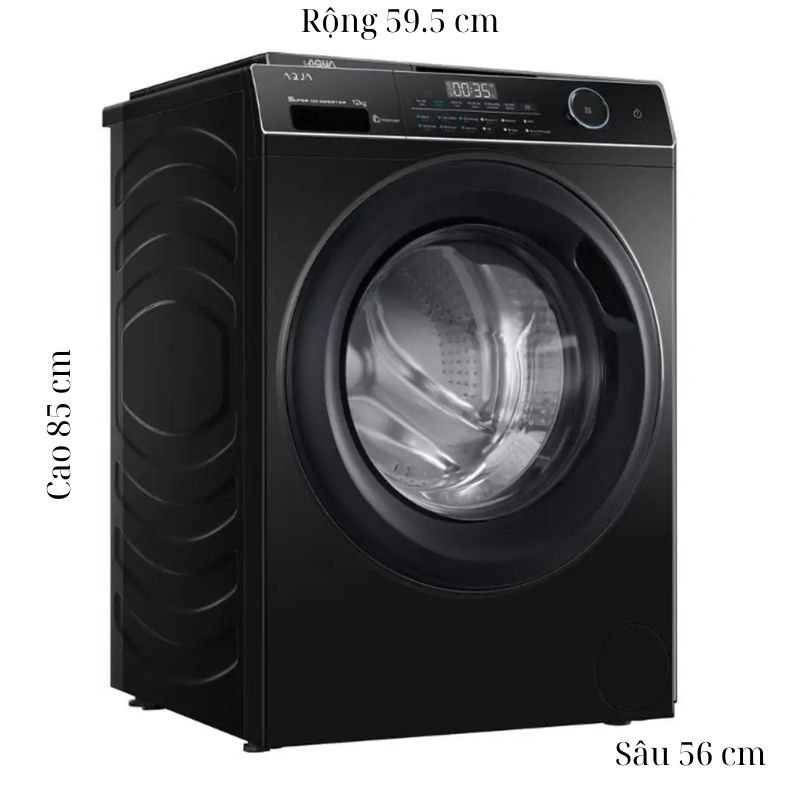 Máy Giặt Aqua Inverter 12 Kg AW12-BP4959U1K(B) cửa trước 5 Kích thước máy Giặt Aqua Inverter 12 Kg AW12-BP4959U1K(B) cửa trước