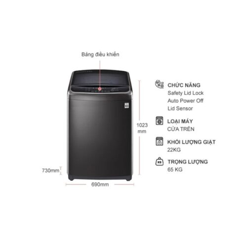 Máy Giặt LG 22 Kg TH2722SSAK cửa trên 9 Kích thước máy Giặt LG 22 Kg TH2722SSAK cửa trên