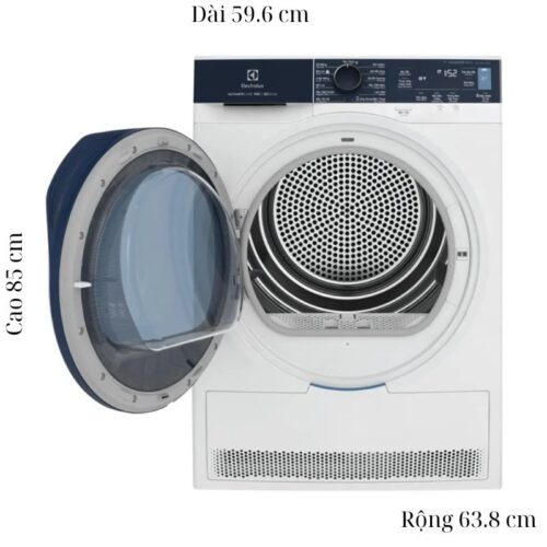 Máy Sấy Bơm Nhiệt Electrolux 9 Kg EDH903R9WB 7 Kích thước máy Sấy Bơm Nhiệt Electrolux 9 Kg EDH903R9WB