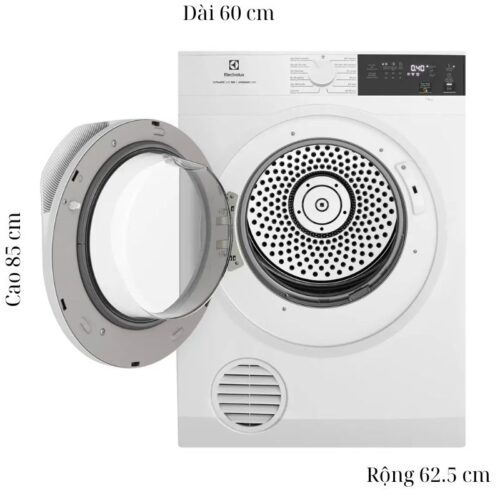 Máy Sấy Thông Hơi Electrolux 8 Kg EDV804H3WC 7 Kích thước máy Sấy Thông Hơi Electrolux 8 Kg EDV804H3WC