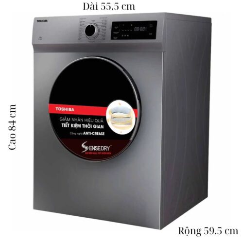 Máy Sấy Thông Hơi Toshiba 7 Kg TD-H80SEV(SK) 7 Kích thước máy Sấy Thông Hơi Toshiba 7 Kg TD-H80SEV(SK)