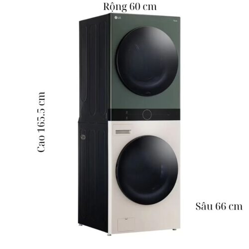 Tháp Giặt Sấy LG Inverter Giặt 14 - Sấy 10 Kg WT1410NHEG 9 Kích thước tháp Giặt Sấy LG Inverter Giặt 14 - Sấy 10 Kg WT1410NHEG