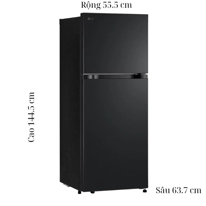 Tủ Lạnh 2 cánh 217 Lít LG LTB21BLMD 5 Kích thước tủ Lạnh 2 cánh 217 Lít LG LTB21BLMD