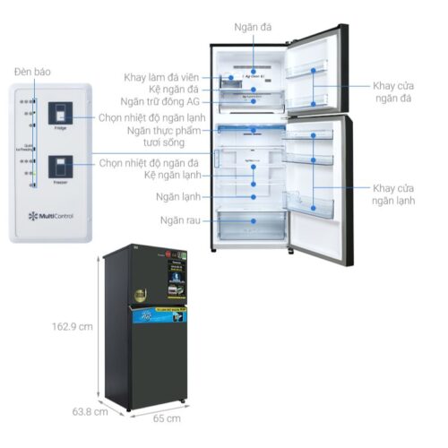 Tủ Lạnh 2 cánh Inverter 326 Lít Panasonic NR-TL351BPKV 7 Kích thước tủ Lạnh 2 cánh Inverter 326 Lít Panasonic NR-TL351BPKV