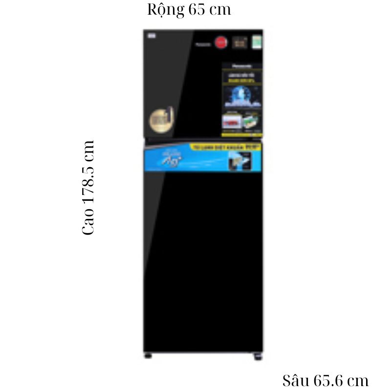 Tủ Lạnh 2 cánh Inverter 366 Lít Panasonic NR-TL381VGMV 5 Kích thước tủ Lạnh 2 cánh Inverter 366 Lít Panasonic NR-TL381VGMV