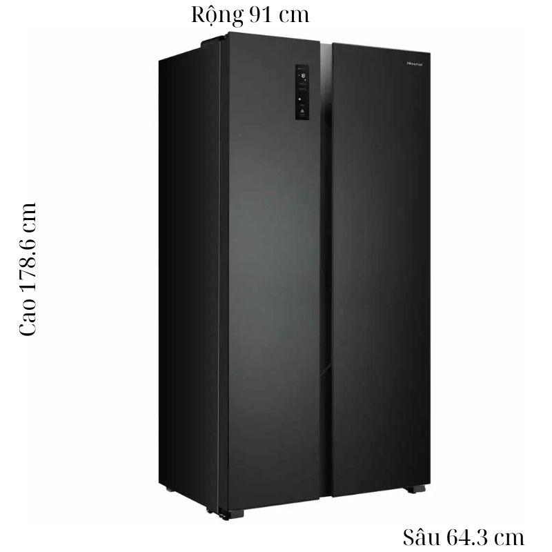 Tủ Lạnh 2 cánh side by side Inverter 519 Lít Hisense HS56WF 5 Kích thước tủ Lạnh 2 cánh side by side Inverter 519 Lít Hisense HS56WF