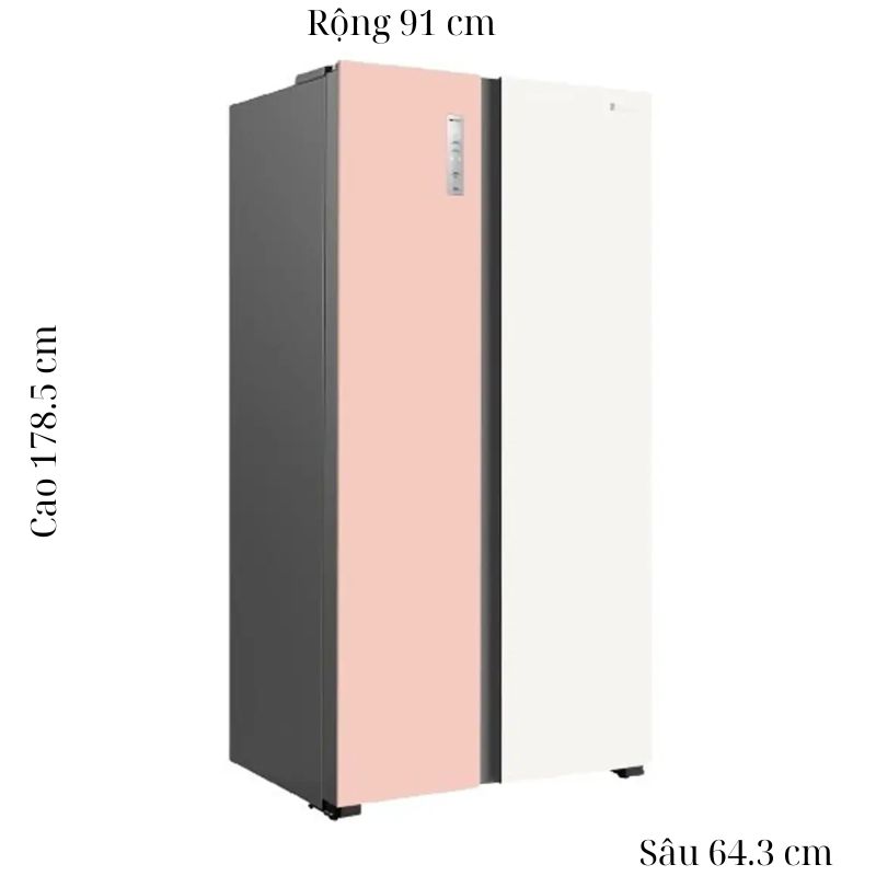 Tủ Lạnh 2 cánh side by side Inverter 519 Lít Hisense RS668N4EW-PU 5 Kích thước tủ Lạnh 2 cánh side by side Inverter 519 Lít Hisense RS668N4EW-PU