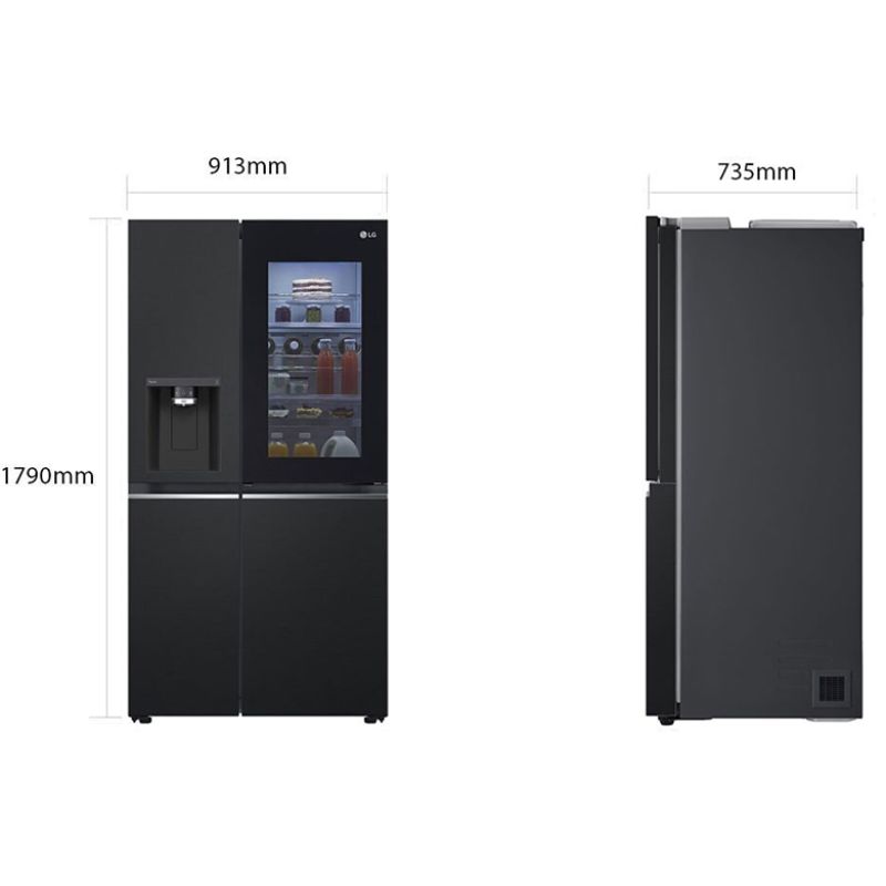 Tủ Lạnh 2 cánh side by side Inverter 635 Lít LG GR-X257BL 6 Kích thước tủ Lạnh 2 cánh side by side Inverter 635 Lít LG GR-X257BL