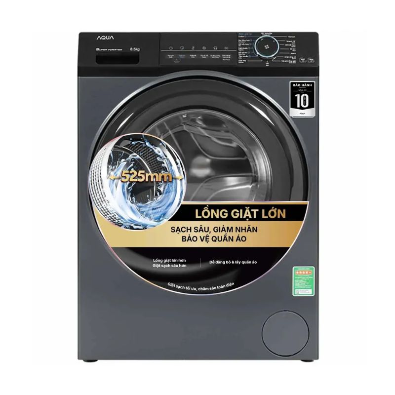 Máy Giặt Aqua Inverter 8.5 Kg AQD-A852J.BK cửa trước 3 Máy Giặt Aqua Inverter 8.5 Kg AQD-A852J.BK cửa trước