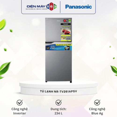 Tủ Lạnh 2 cánh Inverter 234 Lít Panasonic NR-TV261APSV