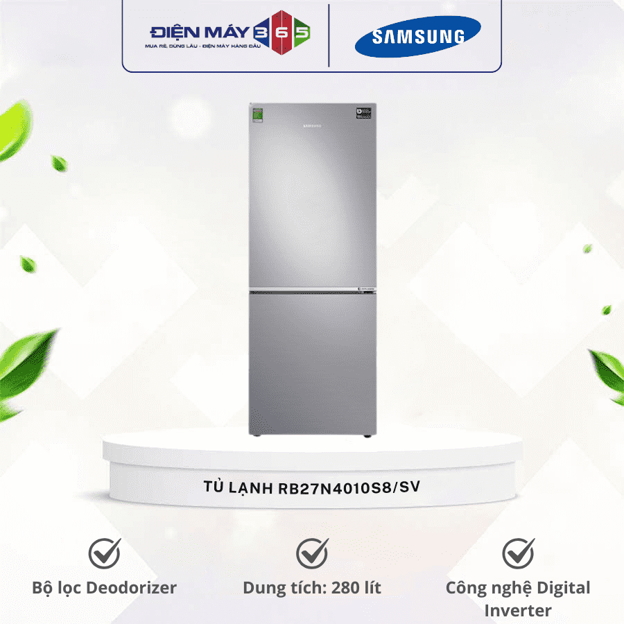 Tủ Lạnh 2 cánh Inverter 280 Lít Samsung RB27N4010S8/SV 3 Tủ Lạnh 2 cánh Inverter 280 Lít Samsung RB27N4010S8/SV