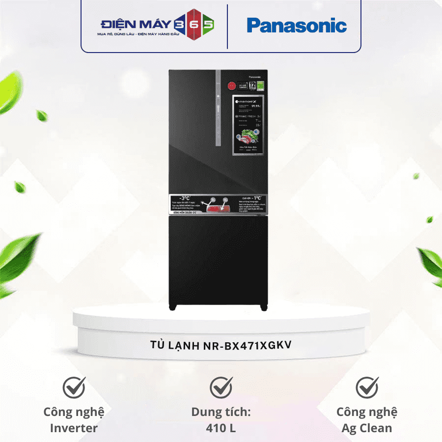 Tủ Lạnh 2 cánh Inverter 410 Lít Panasonic NR-BX471XGKV 3 Tủ Lạnh 2 cánh Inverter 410 Lít Panasonic NR-BX471XGKV