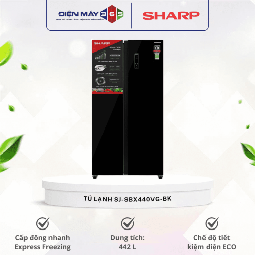 Tủ lạnh 2 cánh side by side 442 lít Sharp SJ-SBX440VG-BK