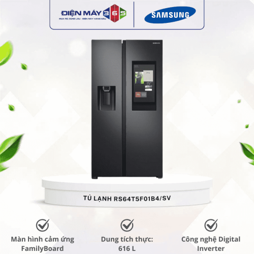 Tủ Lạnh 2 cánh side by side Inverter Family Hub 641 Lít Samsung RS64T5F01B4