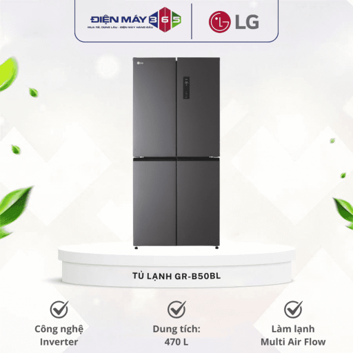 tu lanh 4 canh multi door inverter 470 lit lg gr b50bl optimized