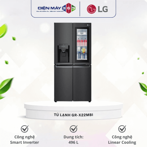 Tủ Lạnh 4 cánh Multi Door Inverter 496 Lít LG GR-X22MBI