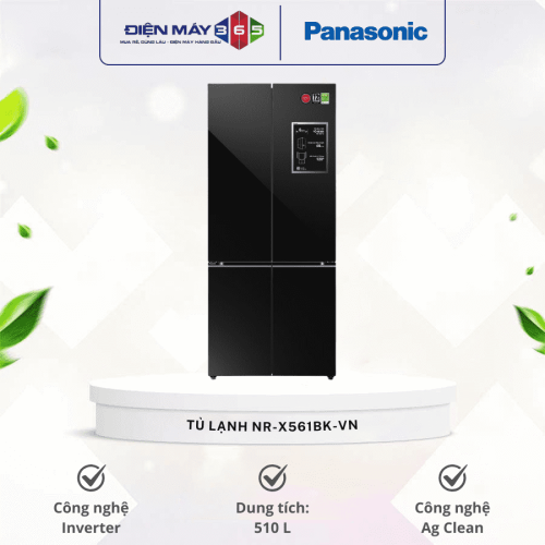 Tủ Lạnh 4 cánh Multi door Inverter 510 Lít Panasonic NR-X561BK-VN