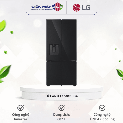 Tủ Lạnh 4 cánh Multi Door Inverter 607 Lít LG LFD61BLGA