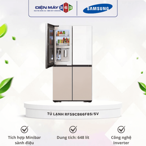 Tủ lạnh 4 cánh Multidoor Bespoke 648 lít Samsung RF59CB66F8S/SV