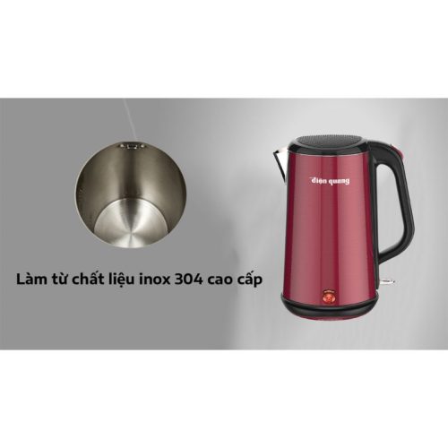 Ấm đun nước siêu tốc Điện Quang ĐQ EKT08 1818 R 6 Chất liệu ấm đun nước siêu tốc Điện Quang ĐQ EKT08 1818 R