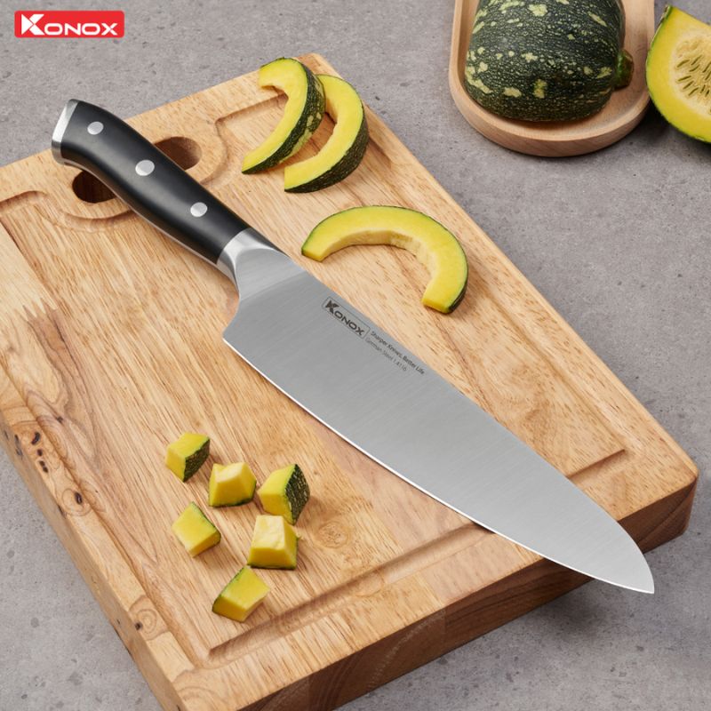 Dao đầu bếp thép Đức Konox Emmitt Series 8″ Chef Knife 4 Hinh ảnh dao đầu bếp thép Đức Konox Emmitt Series 8″ Chef Knife