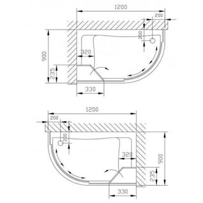Cabin tắm đứng Euroking EU-4449B 4 Kích thước cabin tắm đứng Euroking EU-4449B