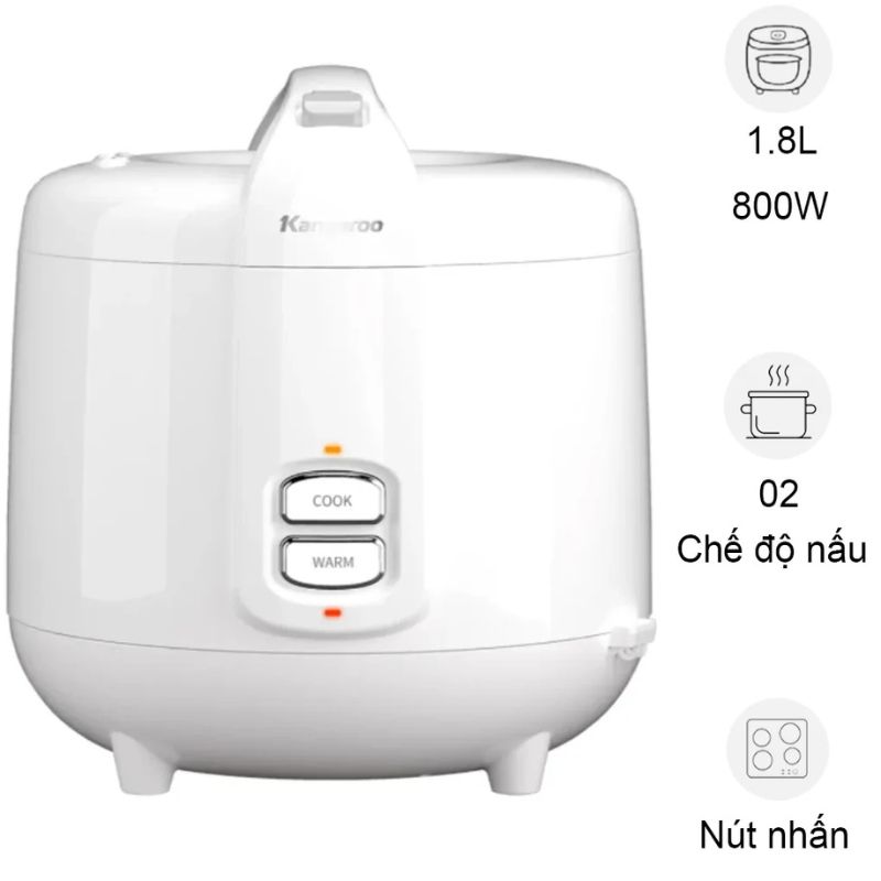 Nồi cơm nắp gài Kangaroo KG18RC9 1.8 Lít 3 Nồi cơm nắp gài Kangaroo KG18RC9 1.8 Lít