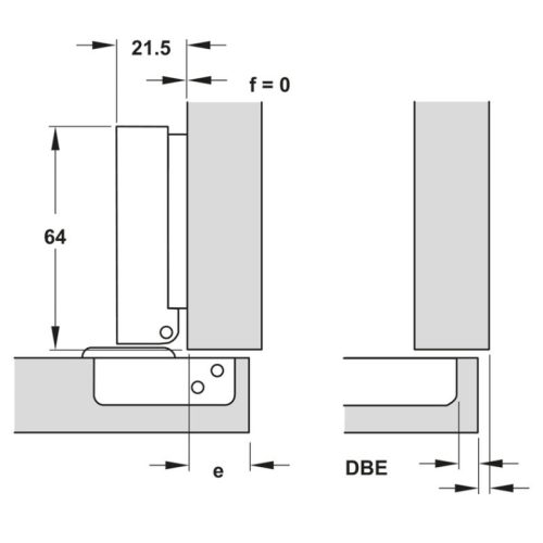 Bản lề trùm ngoài Metalla SM 110° Giảm Chấn Hafele 315.07.113 8 Kích thước bản lề trùm ngoài Metalla SM 110° Giảm Chấn Hafele 315.07.113