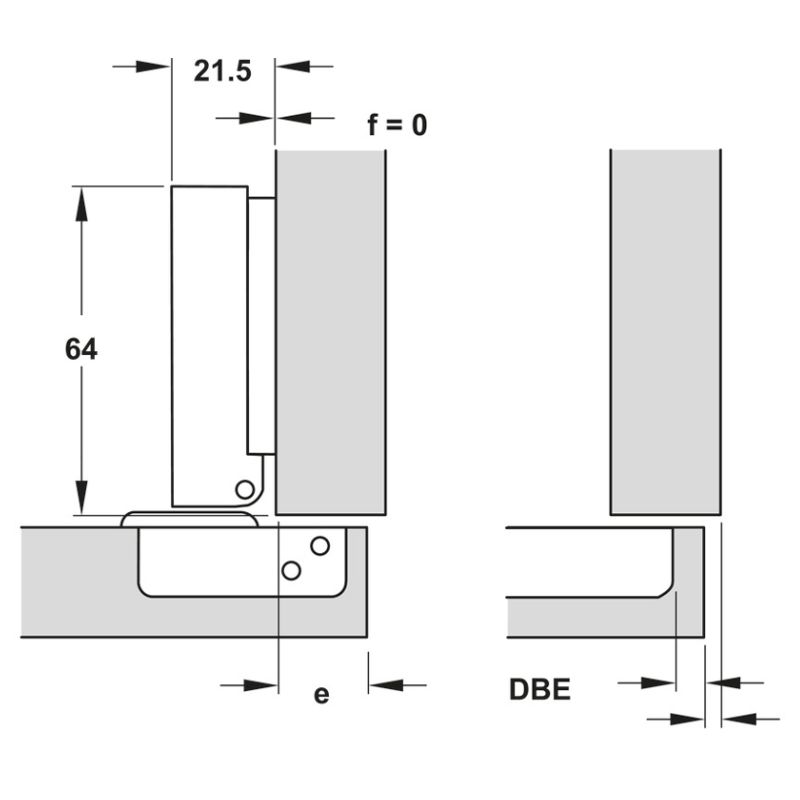 Bản lề trùm ngoài Metalla SM 110° Giảm Chấn Hafele 315.07.113 5 Kích thước bản lề trùm ngoài Metalla SM 110° Giảm Chấn Hafele 315.07.113